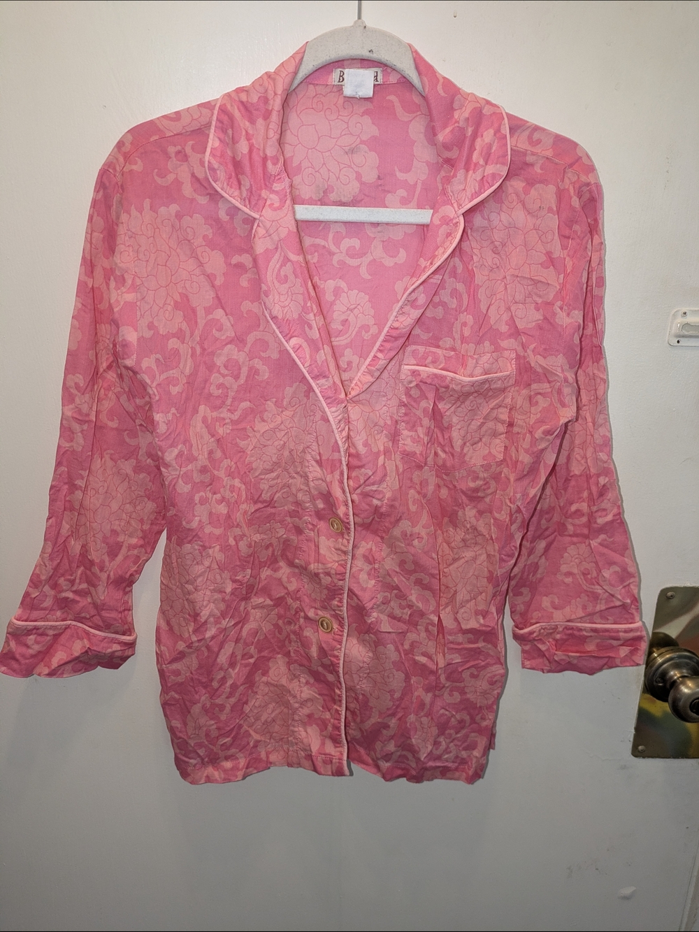 Vintage Y2K BedHead Pink Floral Pajama Set Small Made in USA Soft Loungewear - Picture 6 of 9